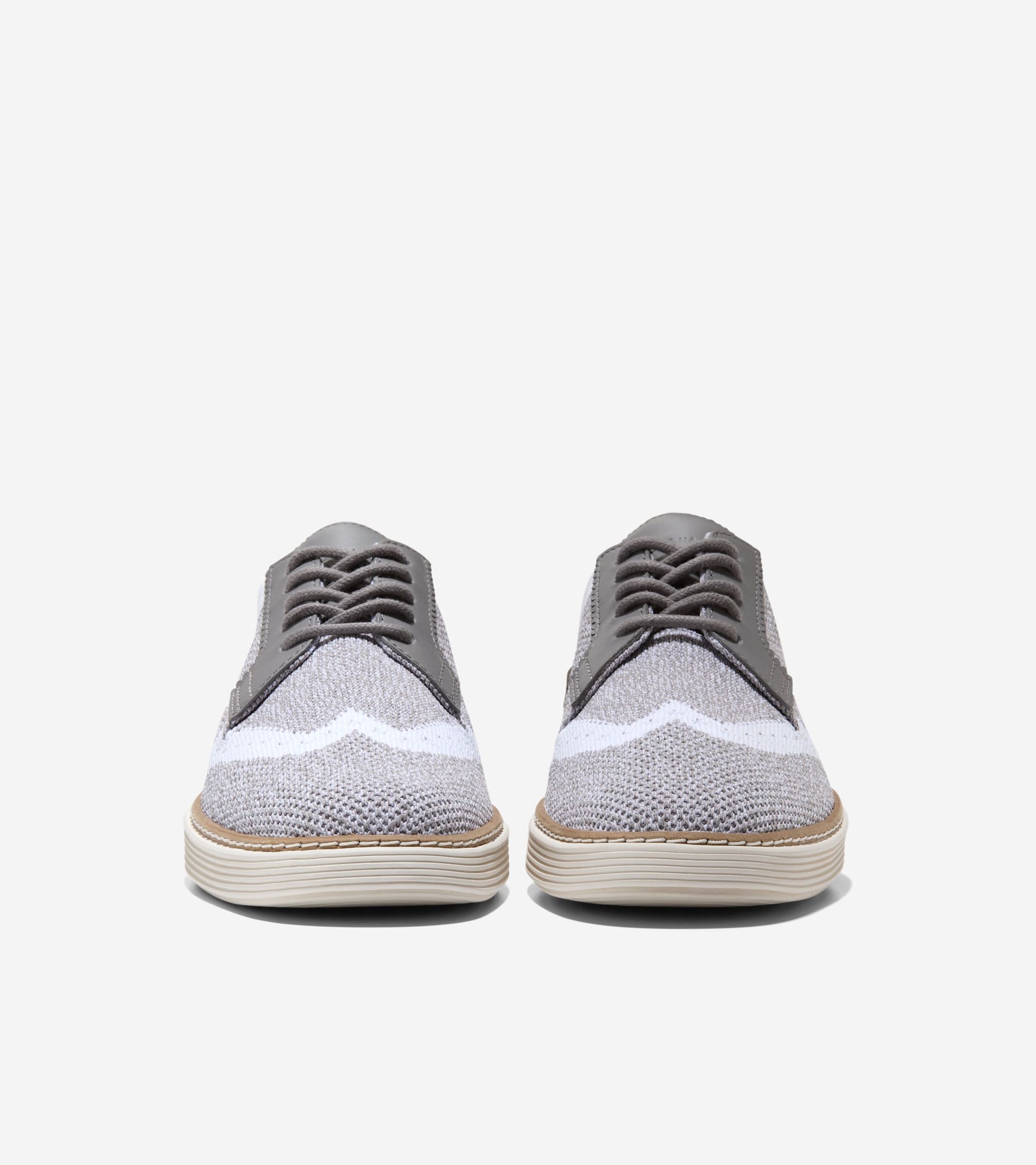 W33218:FROST GRAY AND WHITE HEATHERED KNIT/FROST GRAY/IVORY