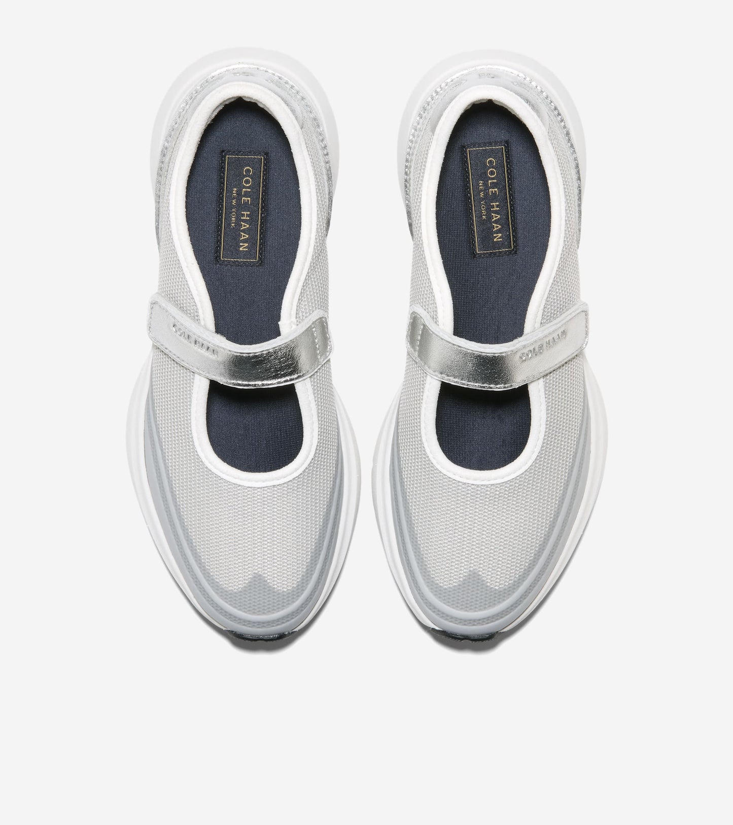 W37606:SILVER MESH / SILVER METALLIC/WHITE LEATHER
