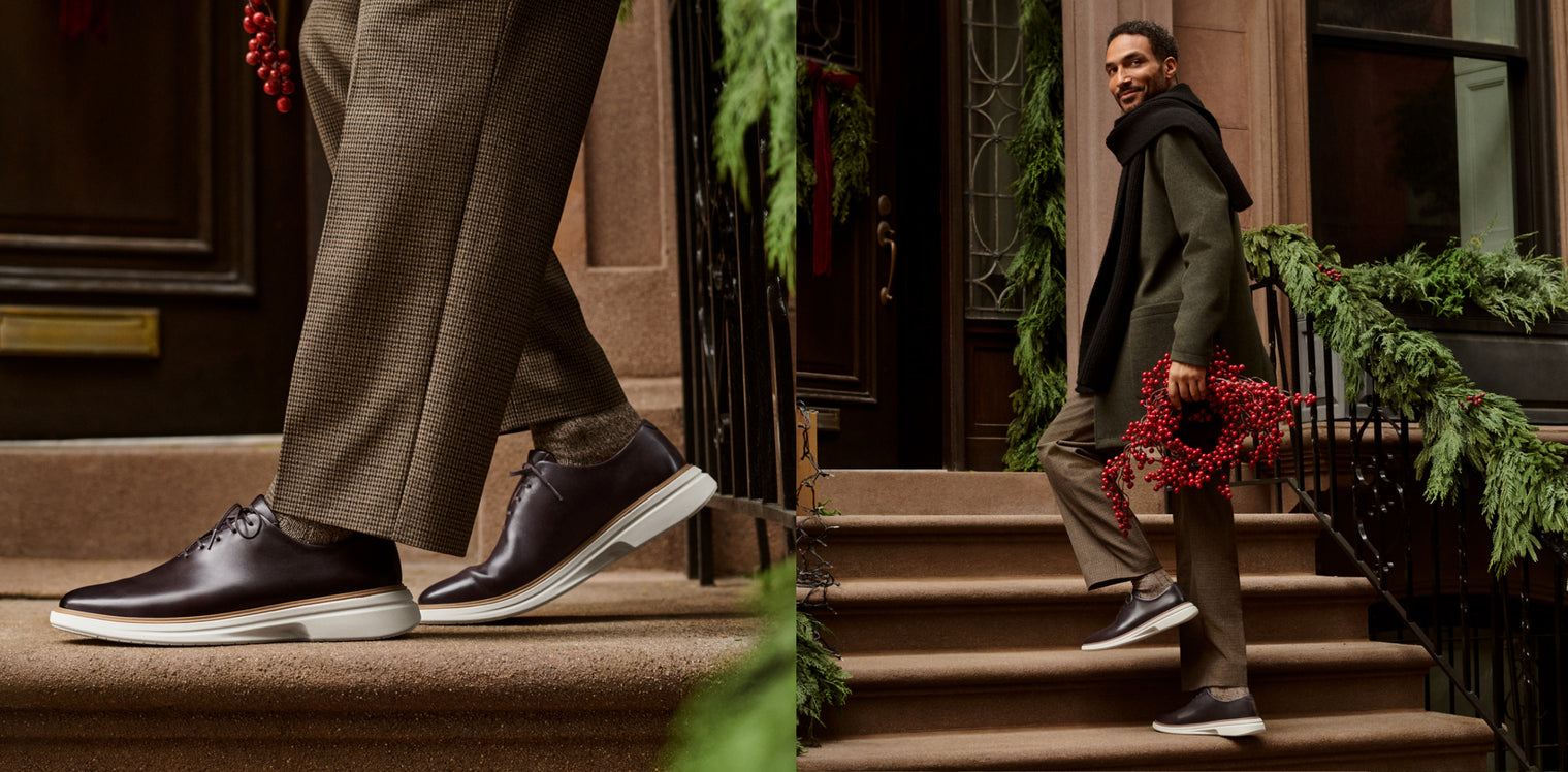 Men's oxfords sitting on foam