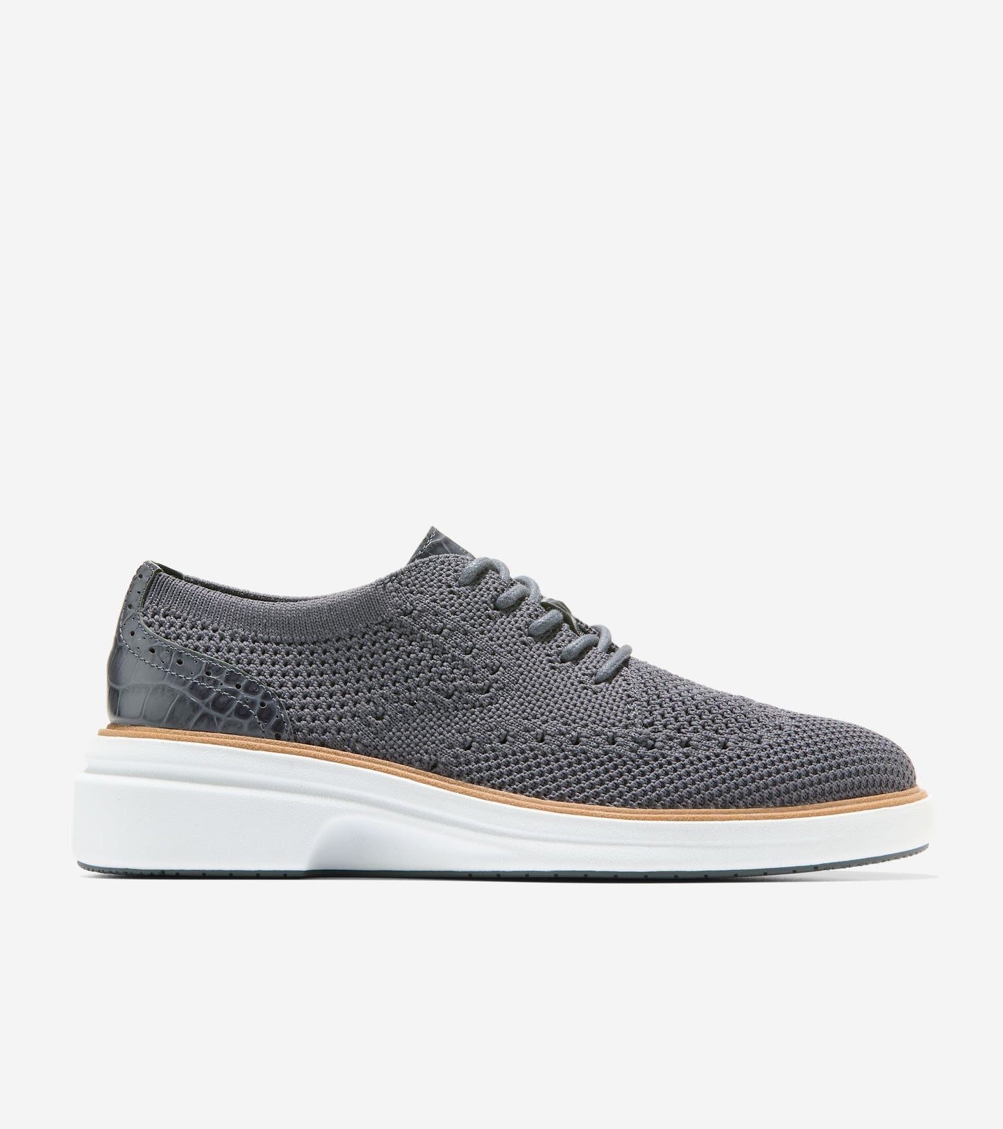 W37484:BLACKENED PEARL STITCHLITE / CROC PRINT LEATHER