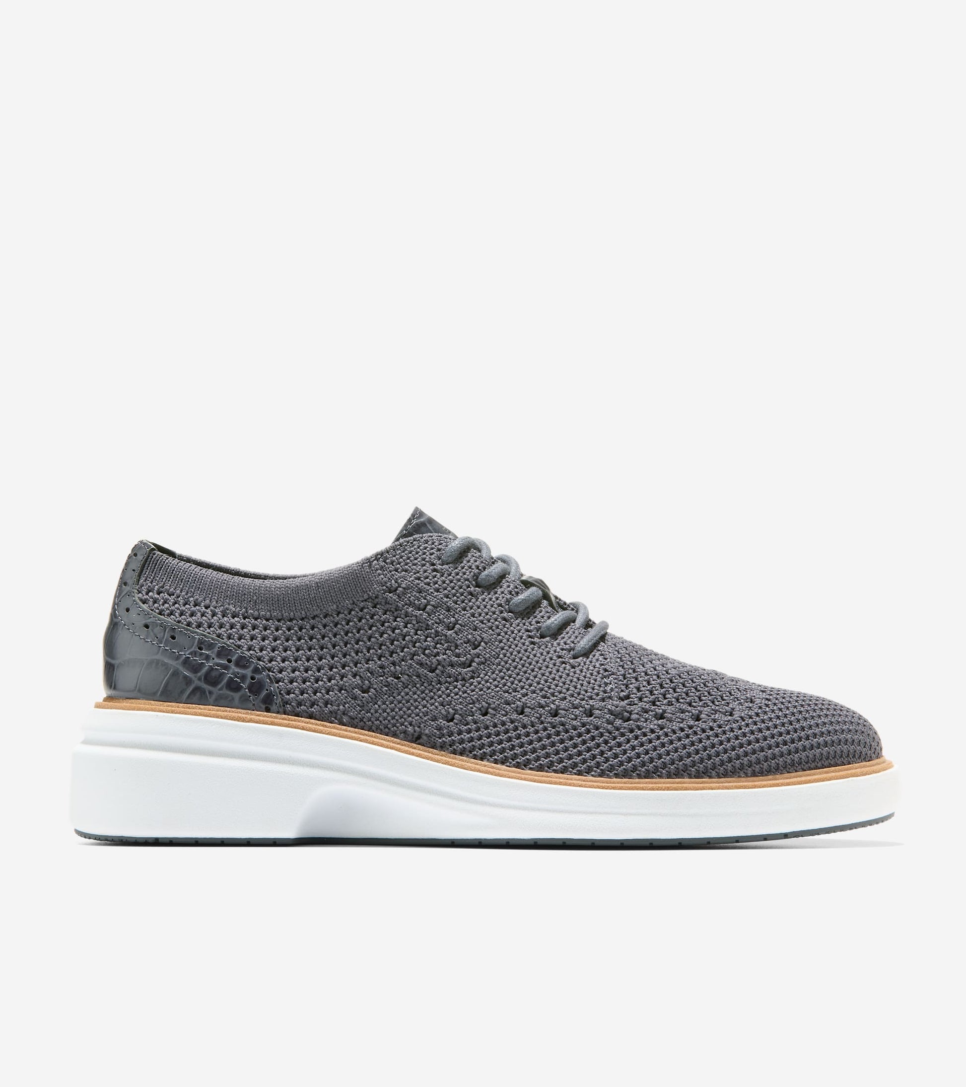 W37484:BLACKENED PEARL STITCHLITE / CROC PRINT LEATHER