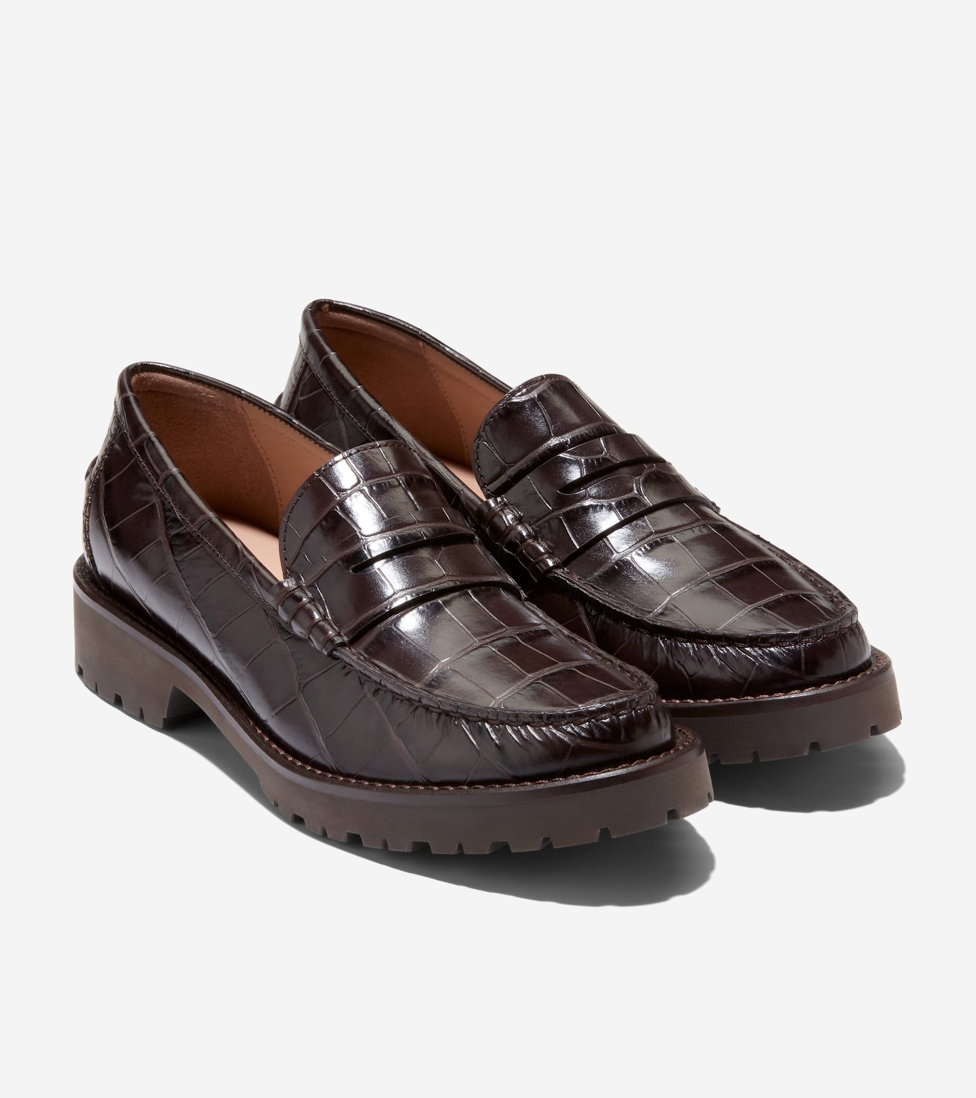 W34338:CH DK CHOCOLATE CROC PRT LTR