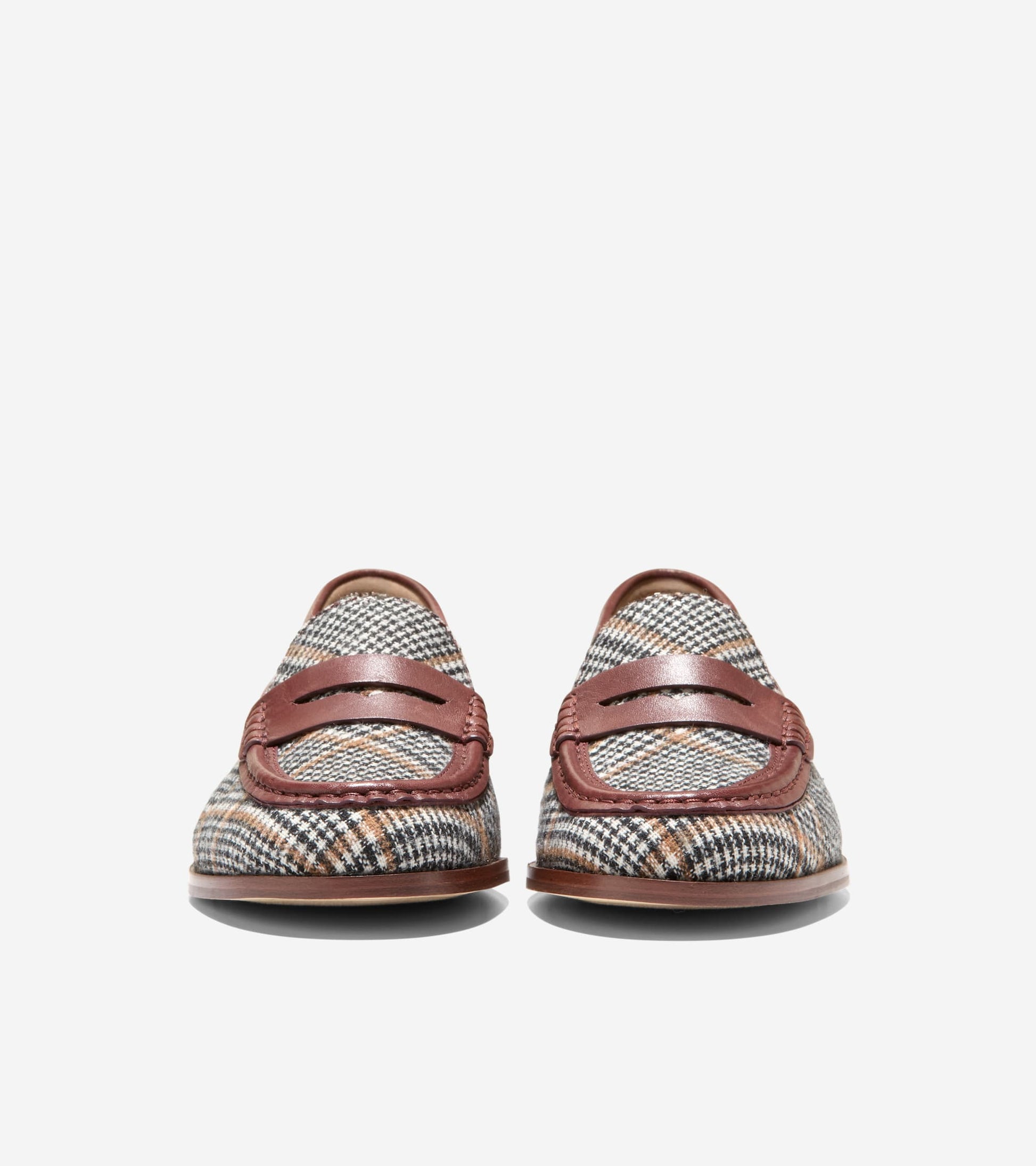 W37330:NEUTRAL PLAID TEXTILE / CH HICKORY LEATHER