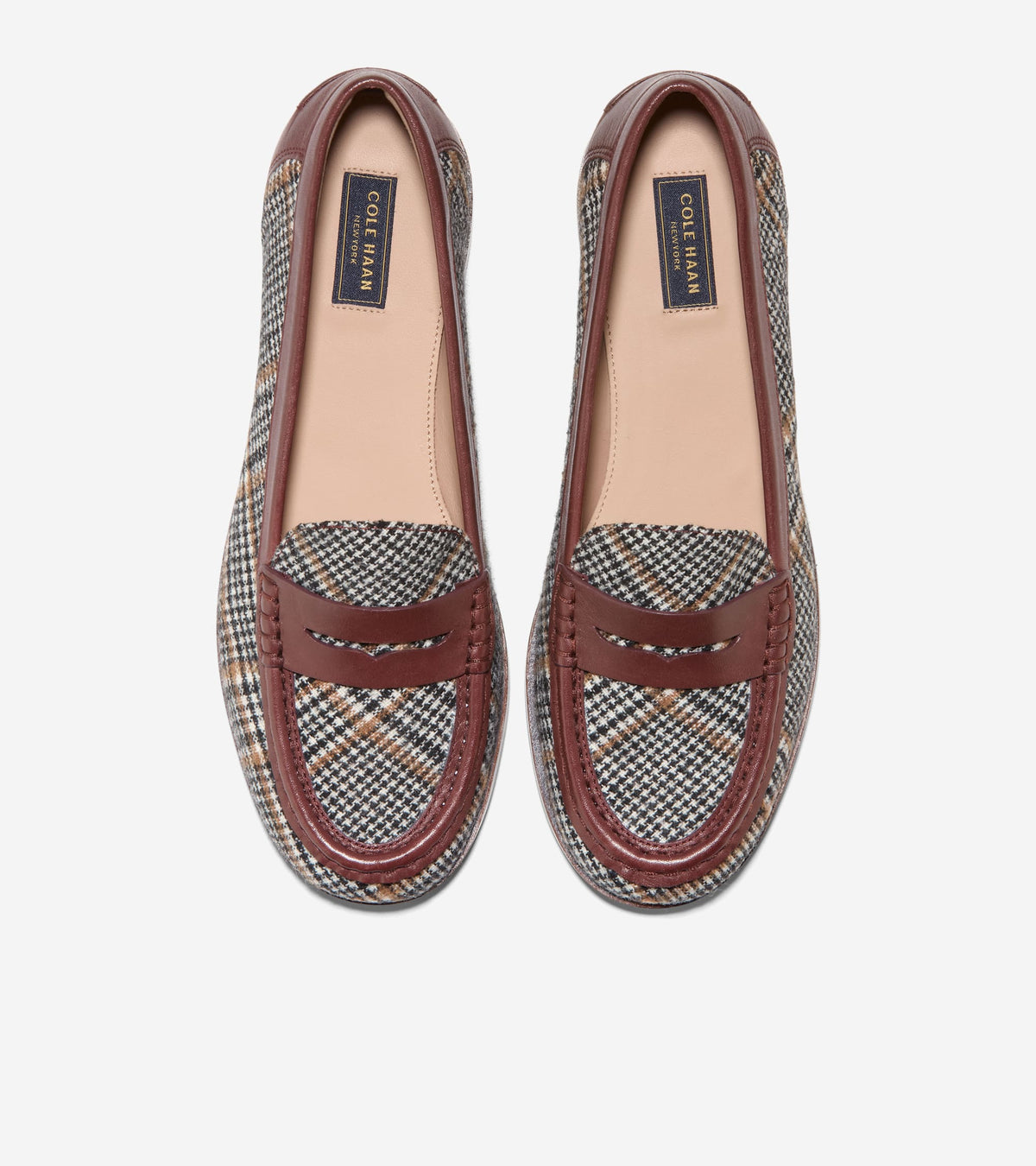 W37330:NEUTRAL PLAID TEXTILE / CH HICKORY LEATHER