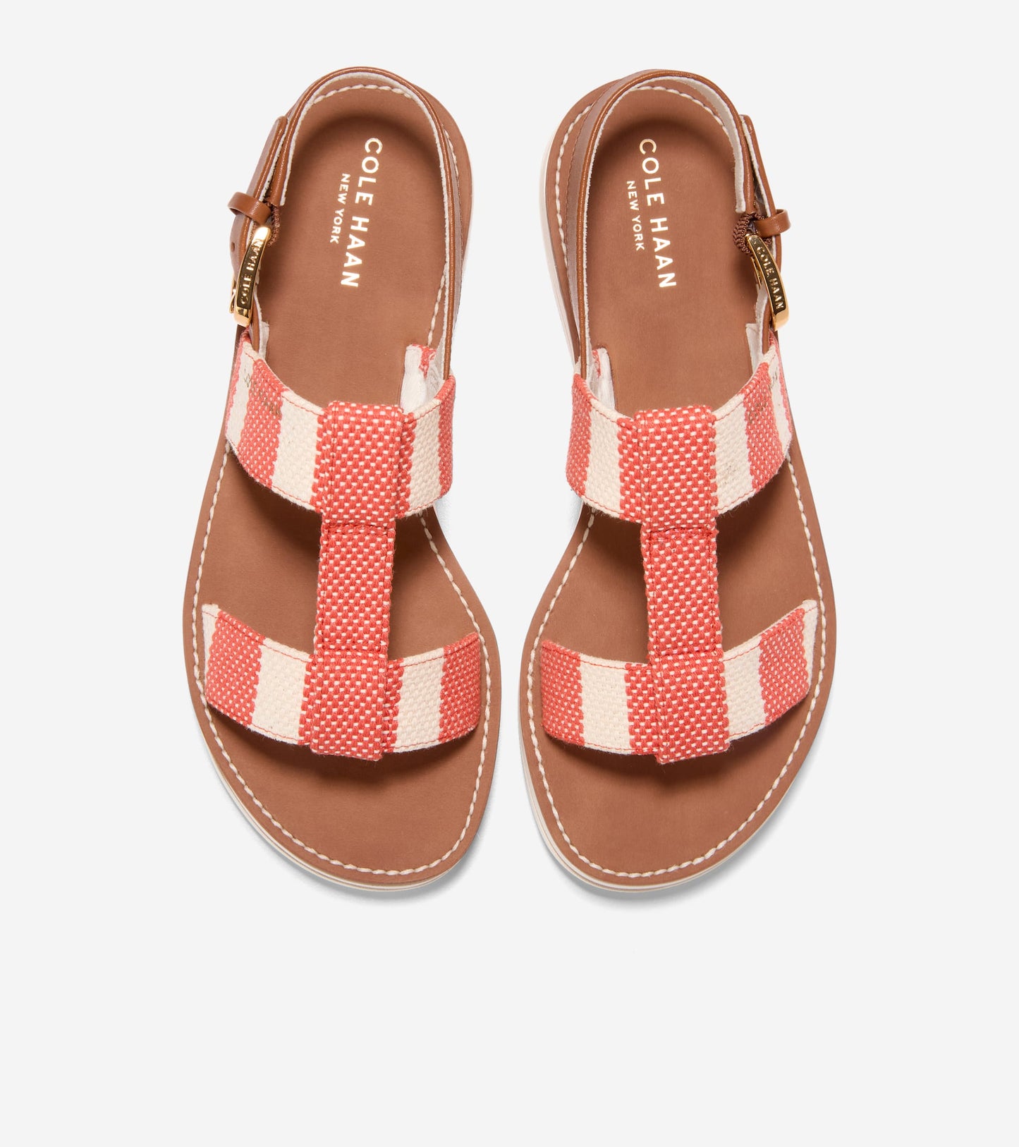 W36542:SUMMER FIG & NATURAL STRIPE CANVAS / CH BRITISH TAN LTHR