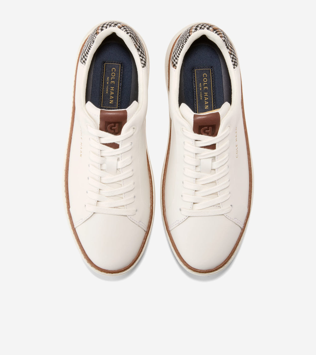 W38507:IVORY LEATHER / NEUTRAL PLAID