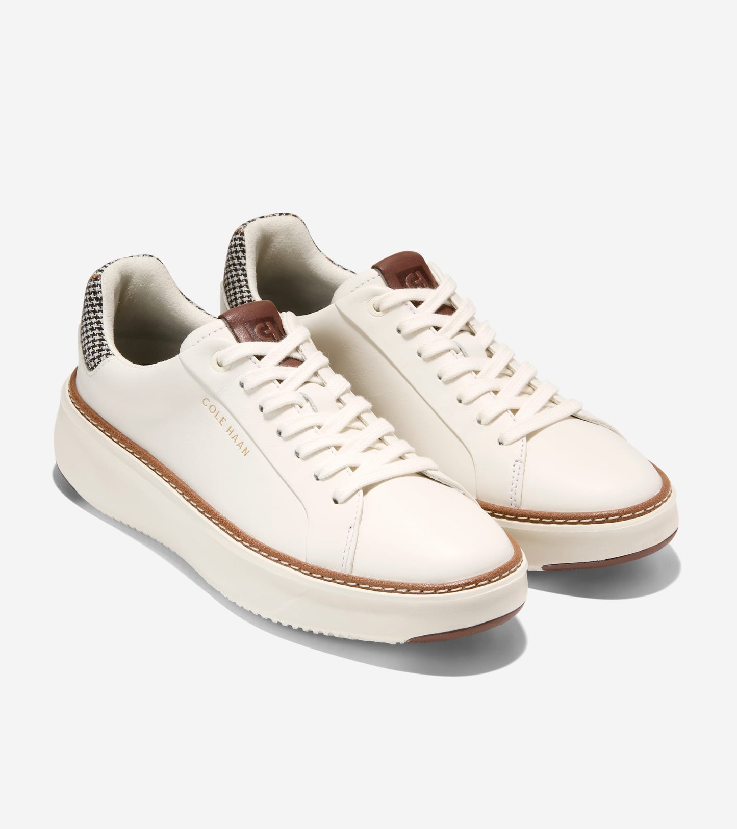 W38507:IVORY LEATHER / NEUTRAL PLAID