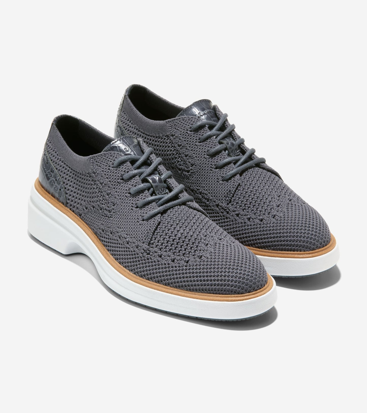 W37484:BLACKENED PEARL STITCHLITE / CROC PRINT LEATHER