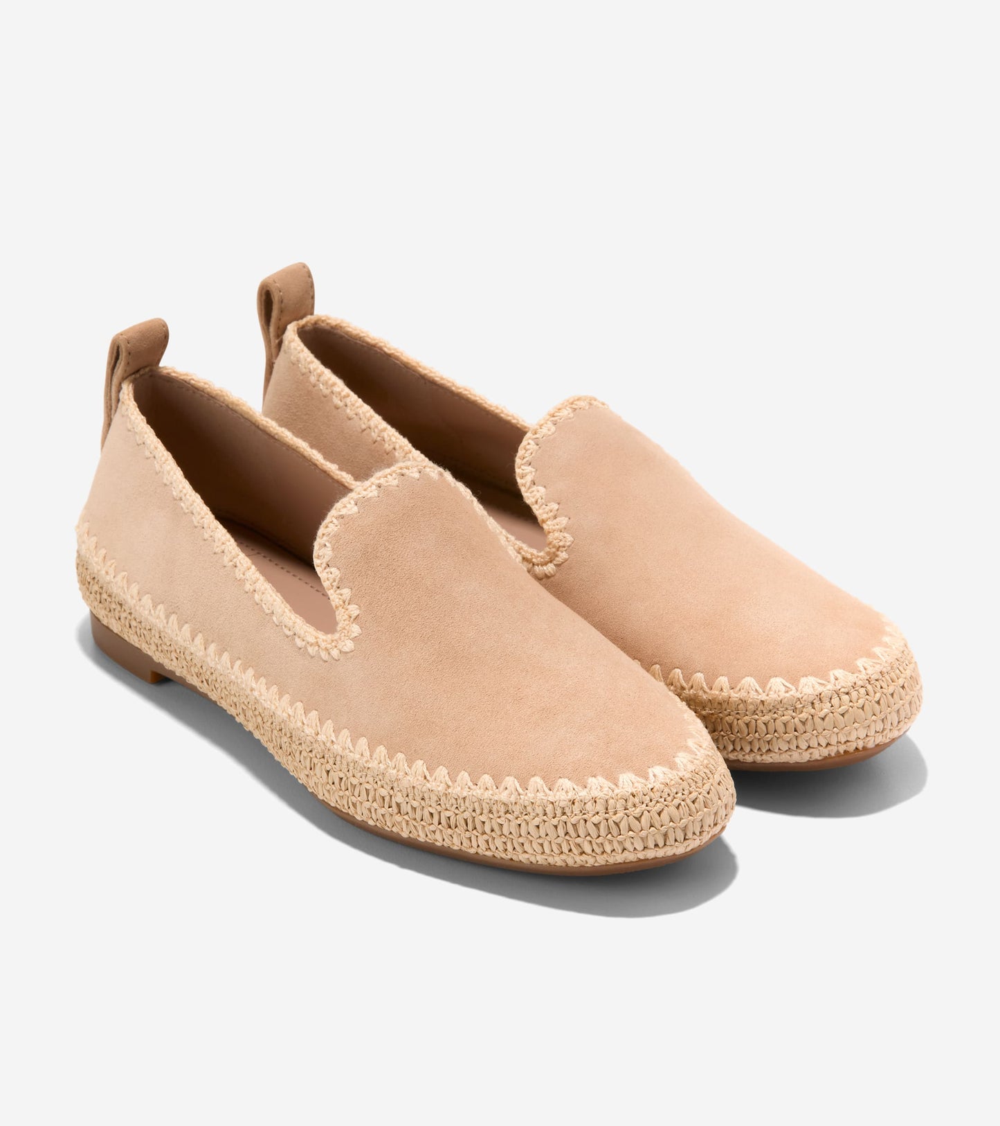 W34589:CH TUSCAN SAND SUEDE / NATURAL RAFFIA