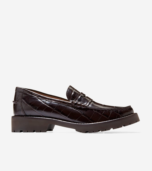 W34338:CH DK CHOCOLATE CROC PRT LTR