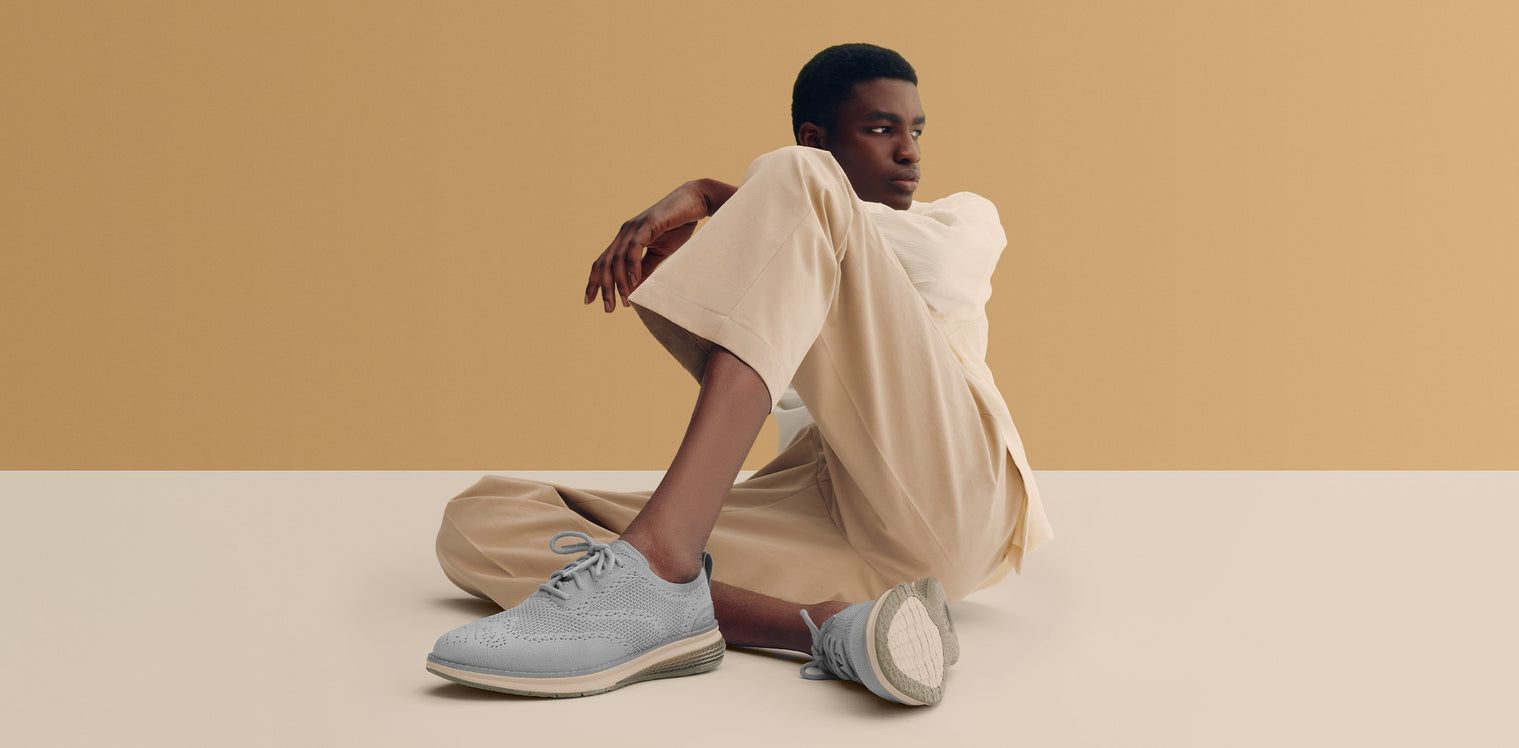 Men's oxfords sitting on foam