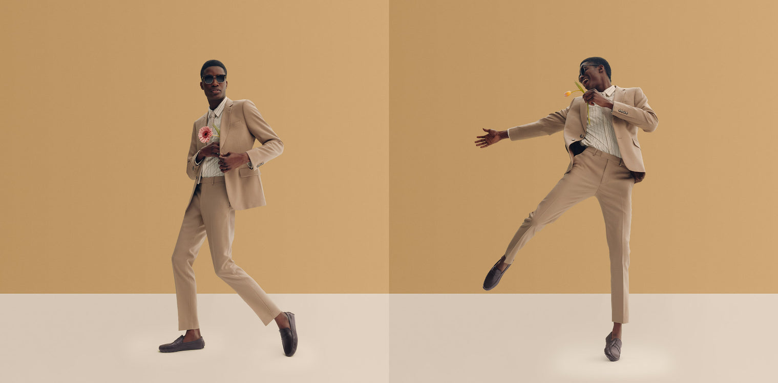 Men's oxfords sitting on foam