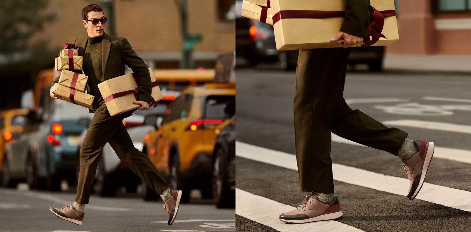 Men's oxfords sitting on foam